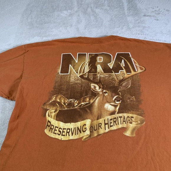 Vintage NRA Preserving Our Heritage Shirt Mens XL Orange Deer Hunting Hunter - Picture 2 of 10